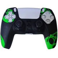 روکش دسته بازی PS5 طرح Skull مشکی سبز