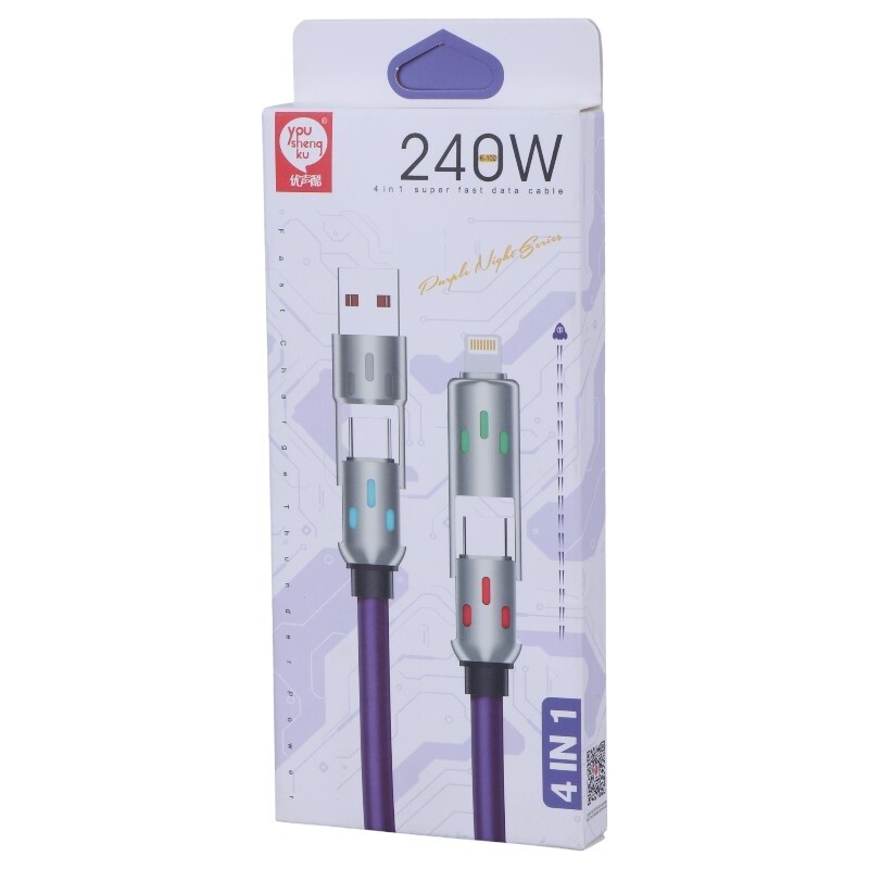 کابل شارژ چندکاره فست شارژ 240 وات You Shenq Ku K-102 طول 1 متر