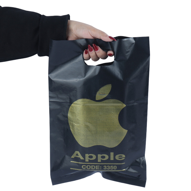نایلون دسته دار طرح Apple سایز 35*25 سانتی متر بسته 1 کیلویی