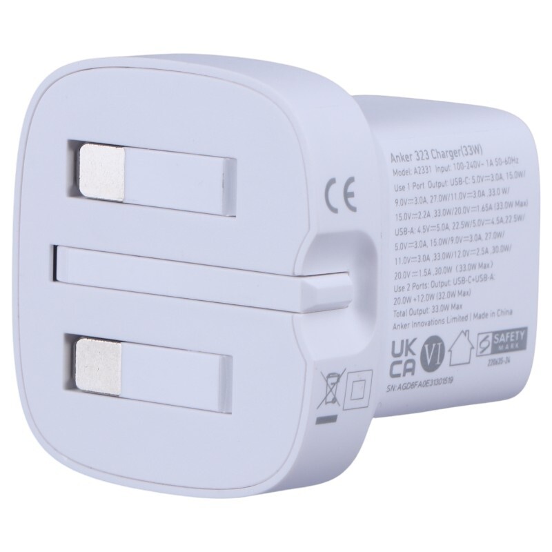 شارژر دیواری 33 وات انکر B2331 PD 5A + کابل تبدیل آیفونی