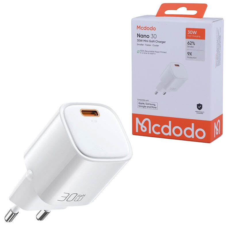 شارژر دیواری 30 وات مک دودو CH-008 GaN PD 3A