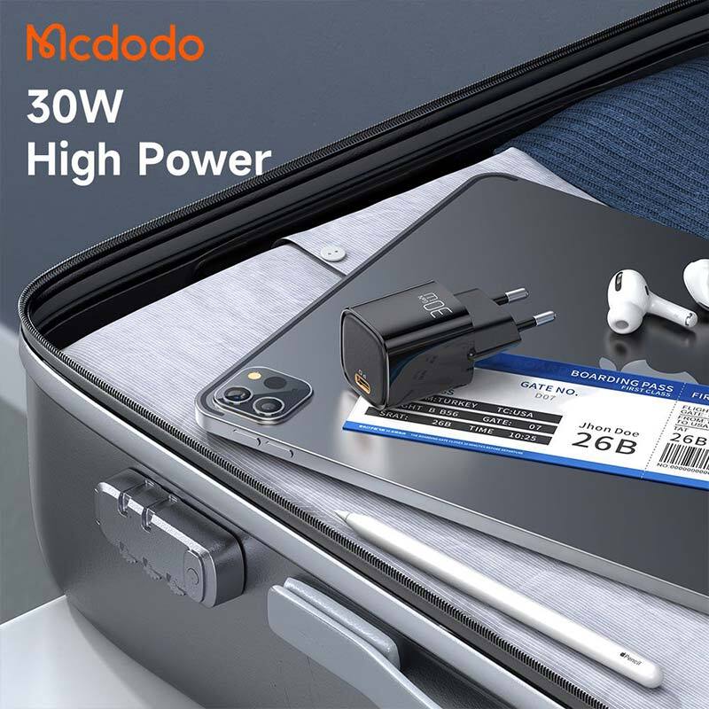 شارژر دیواری 30 وات مک دودو CH-008 GaN PD 3A