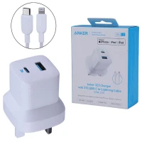 شارژر دیواری 33 وات انکر B2331 PD 5A + کابل تبدیل آیفونی