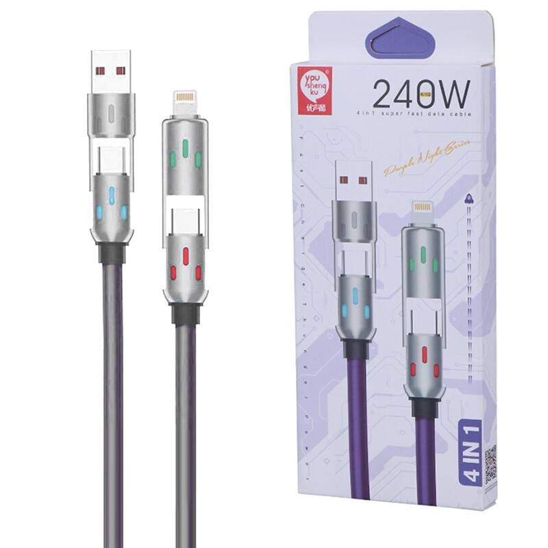 کابل شارژ چندکاره فست شارژ 240 وات You Shenq Ku K-102 طول 1 متر