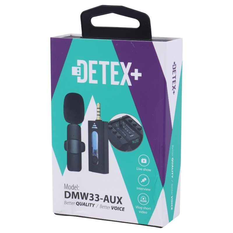 میکروفون یقه ای بی سیم Detex+ DMW33-AUX AUX