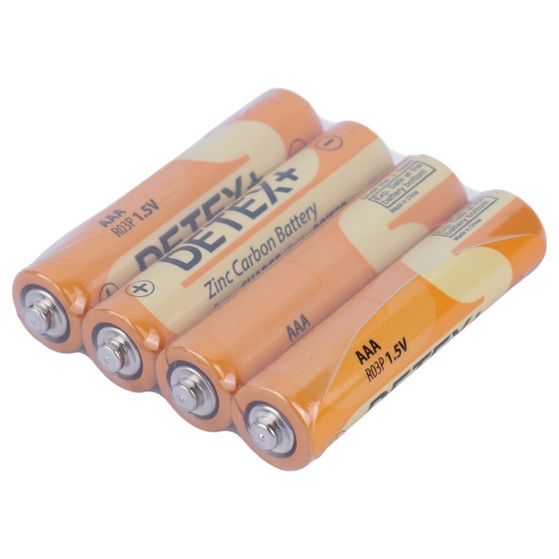 باتری چهارتایی نیم قلمی دیتکس پلاس Zinc Carbon R03P بسته 24 عددی