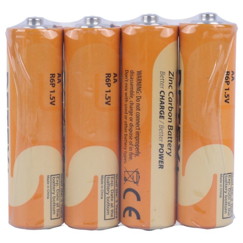 باتری چهارتایی قلمی دیتکس پلاس Zinc Carbon R6P بسته 24 عددی