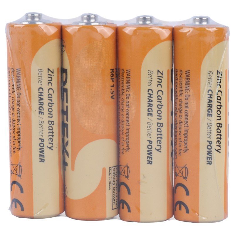 باتری چهارتایی قلمی دیتکس پلاس Zinc Carbon R6P بسته 24 عددی
