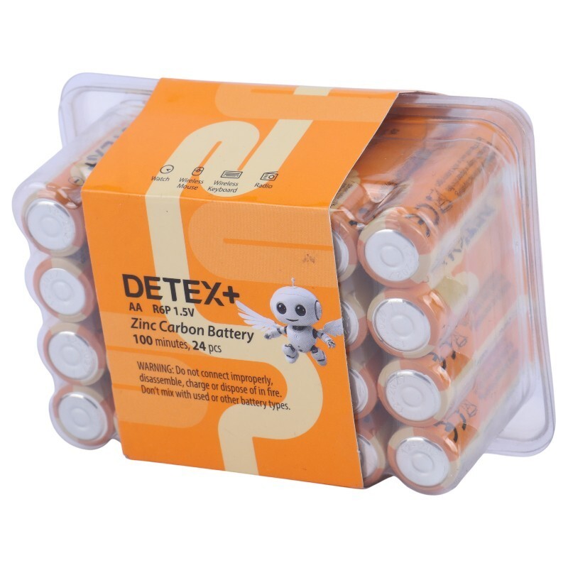 باتری چهارتایی قلمی دیتکس پلاس Zinc Carbon R6P بسته 24 عددی