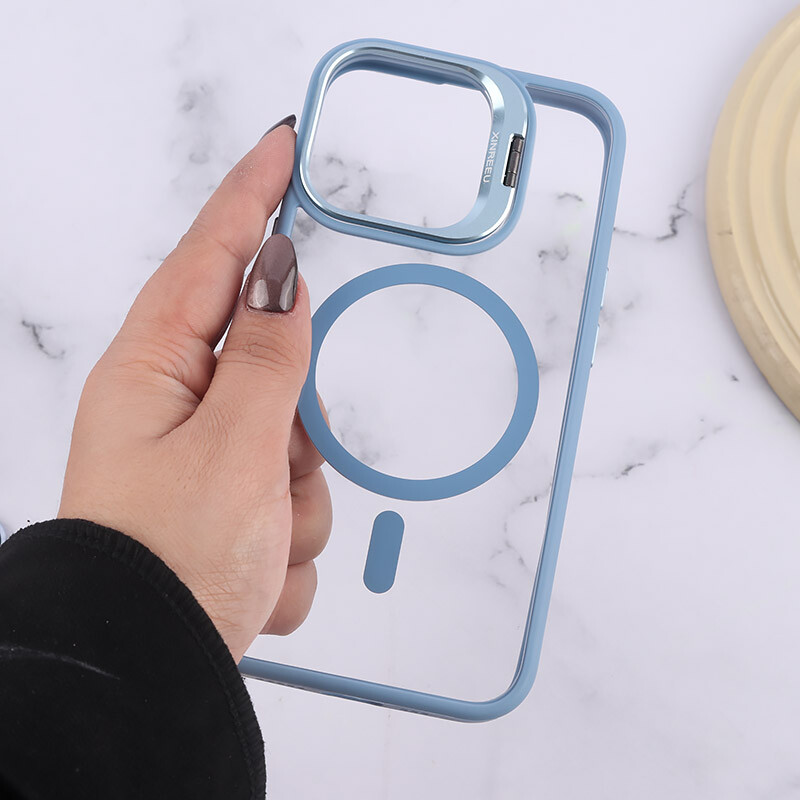 قاب PC مگ سیف استندشو با محافظ لنز رینگی آیفون iPhone 13 Pro