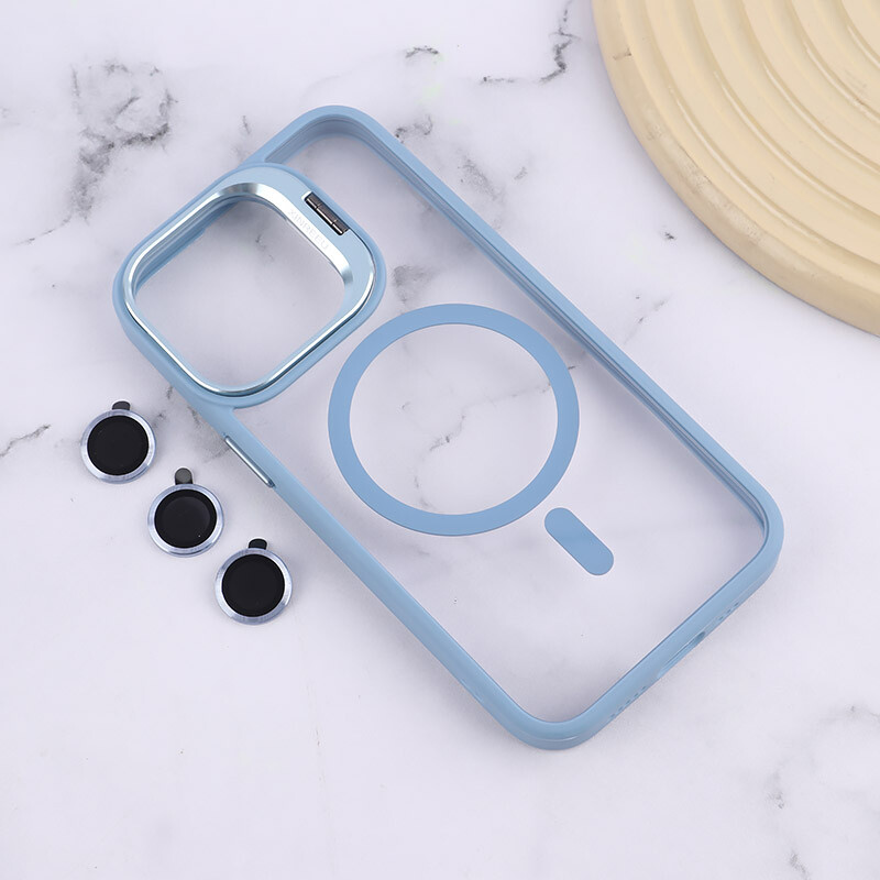 قاب PC مگ سیف استندشو با محافظ لنز رینگی آیفون iPhone 13 Pro
