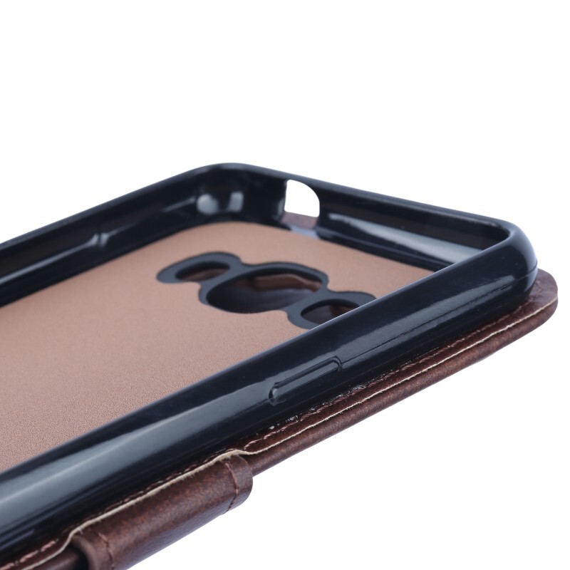 کیف چرمی مگنتی سامسونگ Galaxy J1 Ace محافظ لنزدار