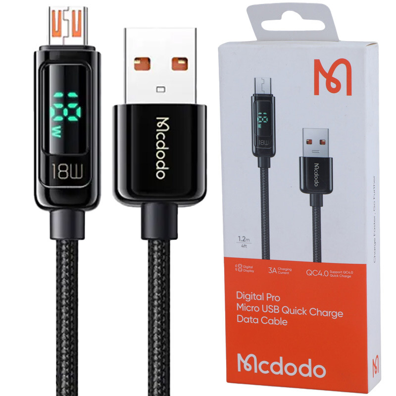 کابل میکرو یو اس بی فست شارژ 3 آمپر مک دودو CA-748 طول 1.2 متر