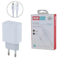 شارژر دیواری 20 وات ایکس او A829-120137C-EU1 QC PD 3A + کابل تبدیل آیفونی