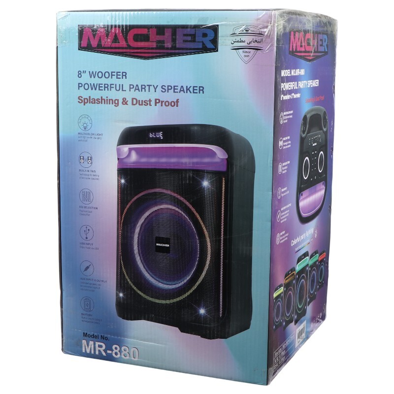 اسپیکر بلوتوثی مچر MR-880 + میکروفون و ریموت کنترل