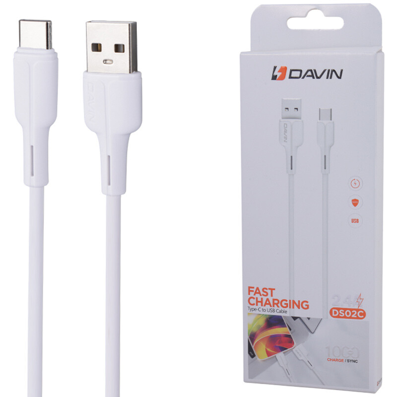 کابل تایپ سی فست شارژ 2.4 آمپر داوین DS02C طول 1 متر