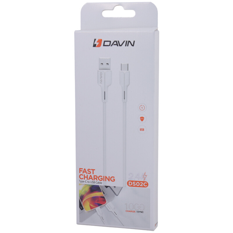 کابل تایپ سی فست شارژ 2.4 آمپر داوین DS02C طول 1 متر