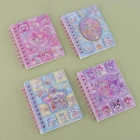 دفترچه یادداشت 28 برگ آکواریومی استیکر دار حاشیه دار بغل بازشو بزرگ