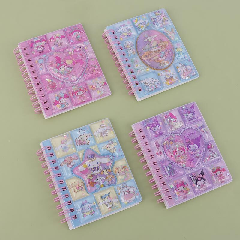 دفترچه یادداشت 28 برگ آکواریومی استیکر دار حاشیه دار بغل بازشو بزرگ