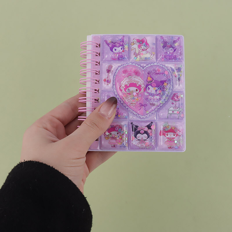 دفترچه یادداشت 28 برگ آکواریومی استیکر دار حاشیه دار بغل بازشو بزرگ