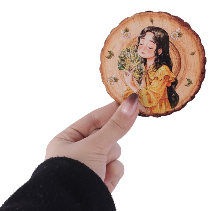 زیر لیوانی چوبی طرح درخت پرسام