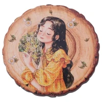 زیر لیوانی چوبی طرح درخت پرسام