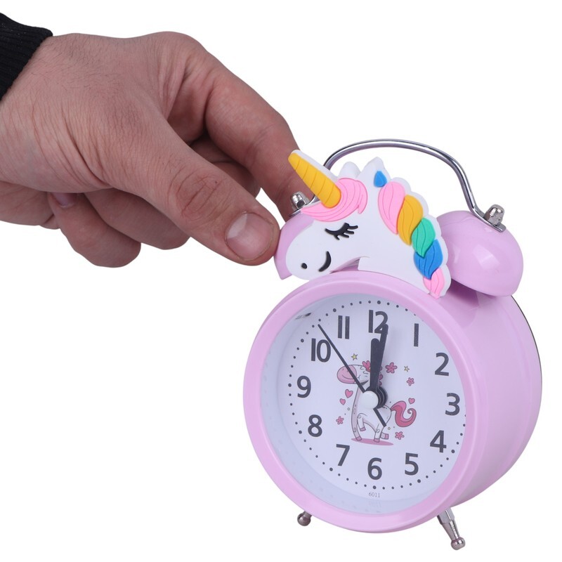 ساعت رومیزی زنگ دار طرح اسب تک شاخ کد B2-103