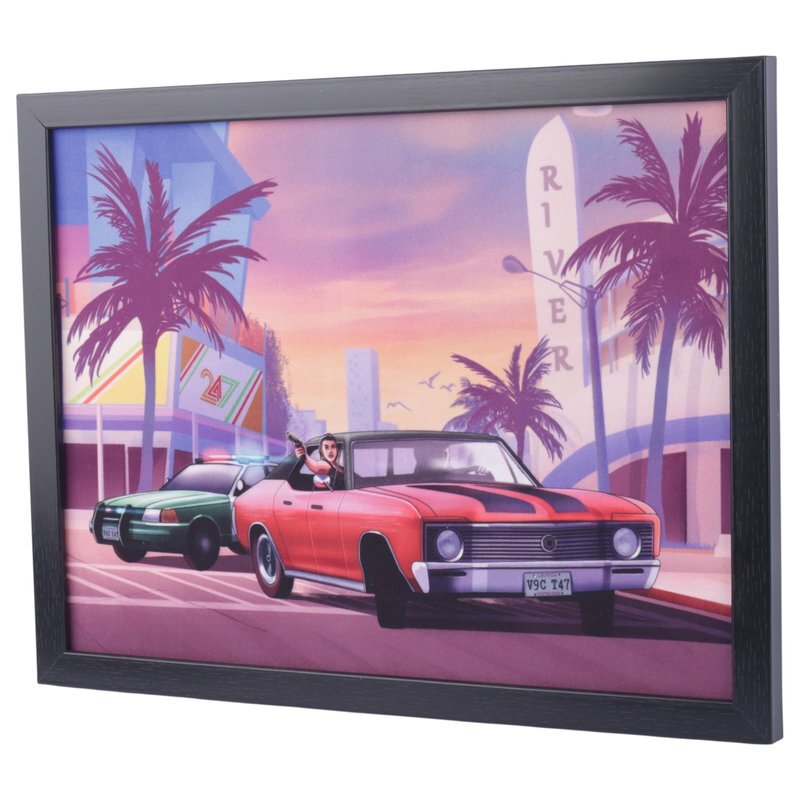 تابلو شاسی طرح GTA VI سایز 30*40 سانتی متر کد 1