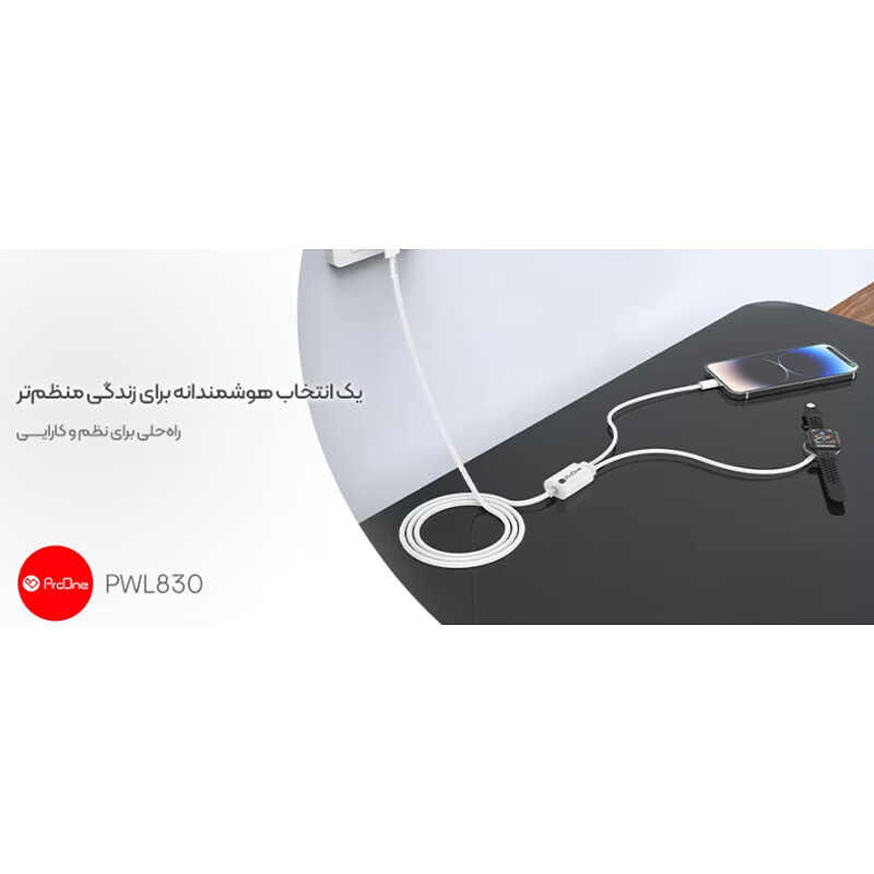 کابل دو سر تایپ سی و مغناطیسی شارژ ProOne PWL830 1.2m
