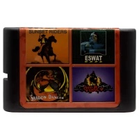 کارتریج چهار لبه بازی سواران غروب و اسوات ونینجا با سگ و دیک تریسی سگا کد KC412