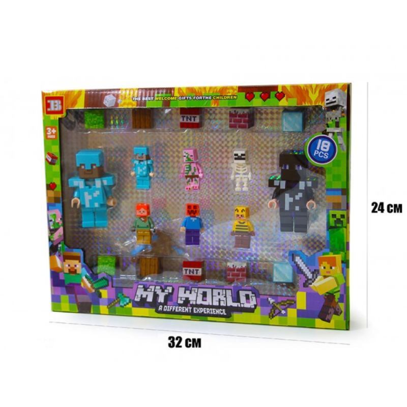 مینی فیگور ماینکرافت کد 23203 بسته 18 عددی