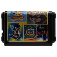 کارتریج پنج لبه بازی علاءالدین و بتمن انتقام جوکر و سونیک و تاینیتون و مون واکر سگا کد DT-32032