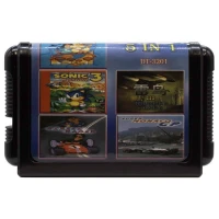 کارتریج پنج لبه بازی علاءالدین و سونیک ۳ و مسابقه خیابانی و سوپر موناکو و تاندربرد سگا کد DT-3201