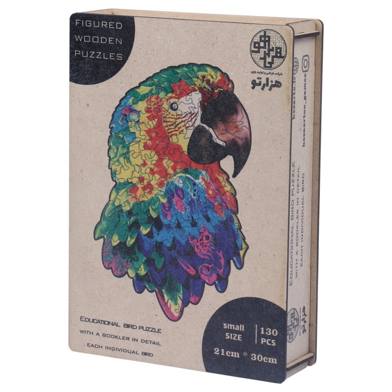 پازل چوبی 130 تکه هزارتو طرح طوطی کد 010993