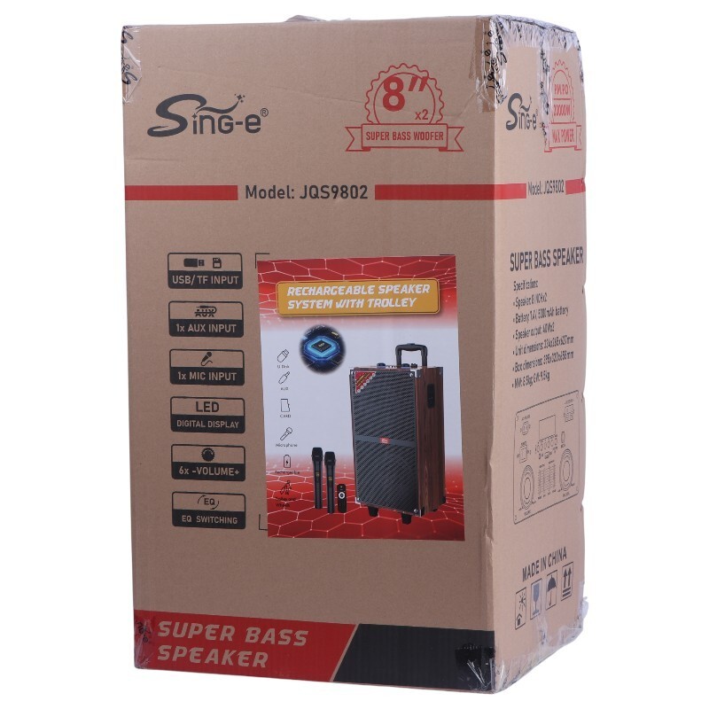 اسپیکر چمدانی بلوتوثی سینگ ای ZQS9802 + میکروفون و ریموت کنترل