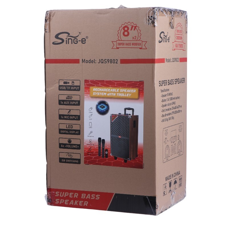 اسپیکر چمدانی بلوتوثی سینگ ای ZQS9802 + میکروفون و ریموت کنترل