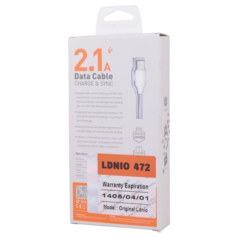 کابل تایپ سی فست شارژ LDNIO LS371 1m