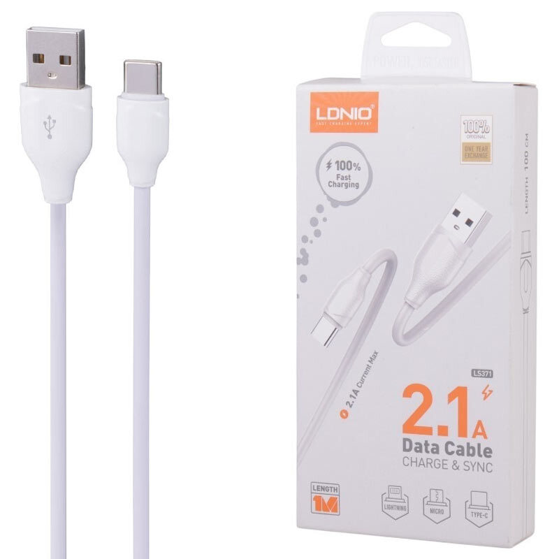 کابل تایپ سی فست شارژ LDNIO LS371 1m