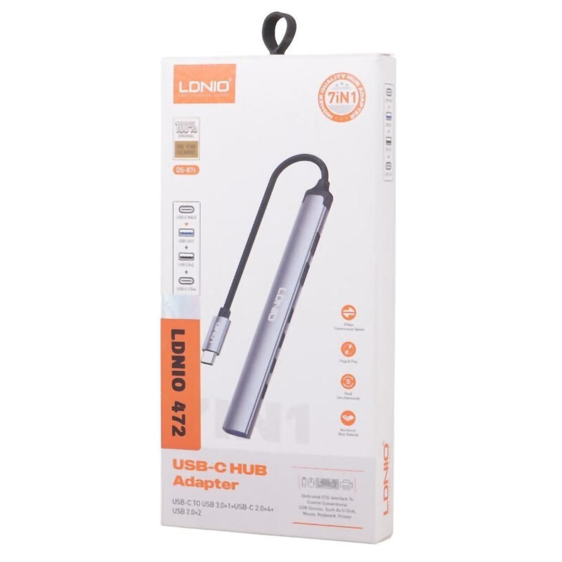 هاب 7 پورت Type-C الدینیو DS-87C