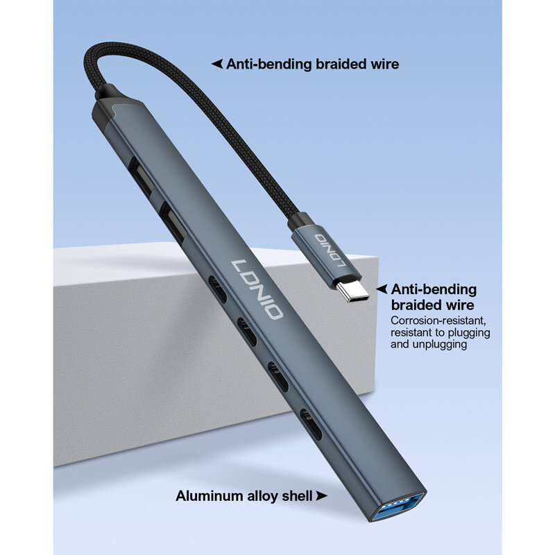 هاب 7 پورت Type-C الدینیو DS-87C