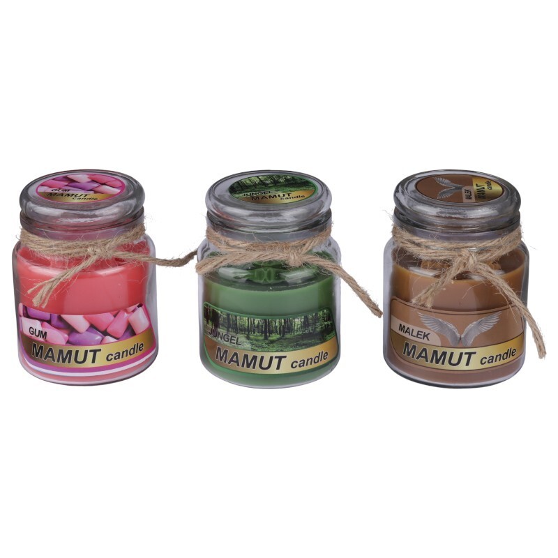 شمع شیشه ای بانکه عطری ماموت کندل