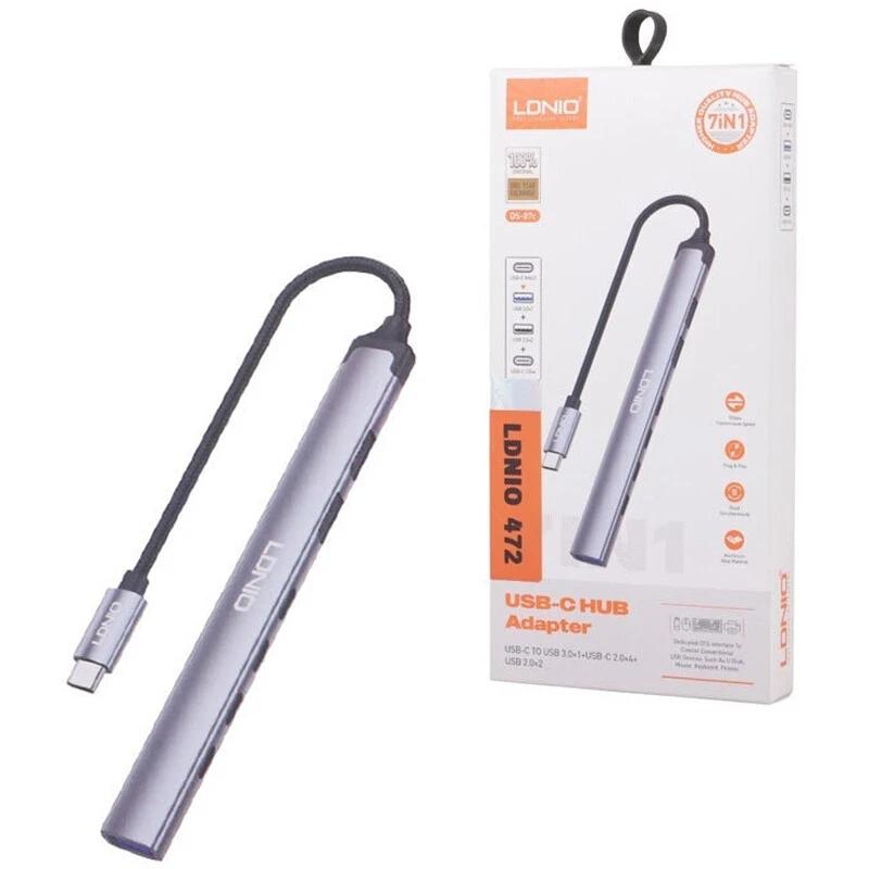 هاب 7 پورت Type-C الدینیو DS-87C