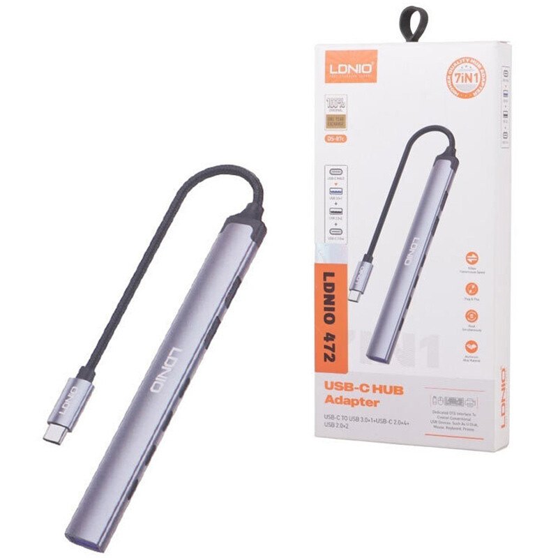 هاب 7 پورت Type-C الدینیو DS-87C