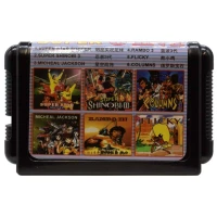 کارتریج شش لبه بازی فوتبال و سوپر شینوبی و کلمنز و مایکل جکسون و رمبو 3 و فلیکی سگا کد FM-6001