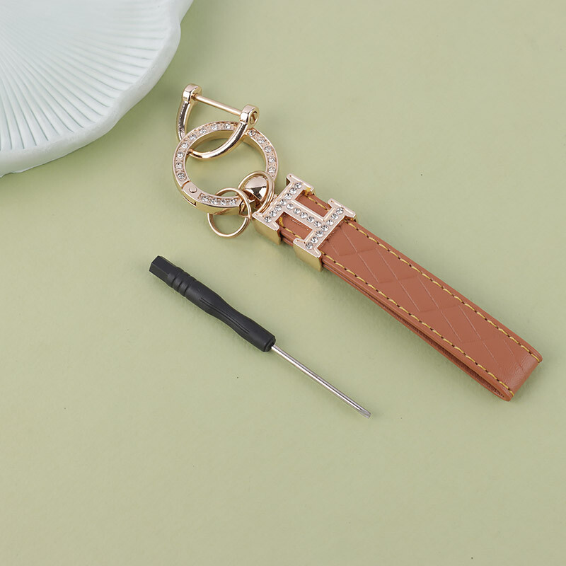 جاکلیدی بند چرمی نگین دار