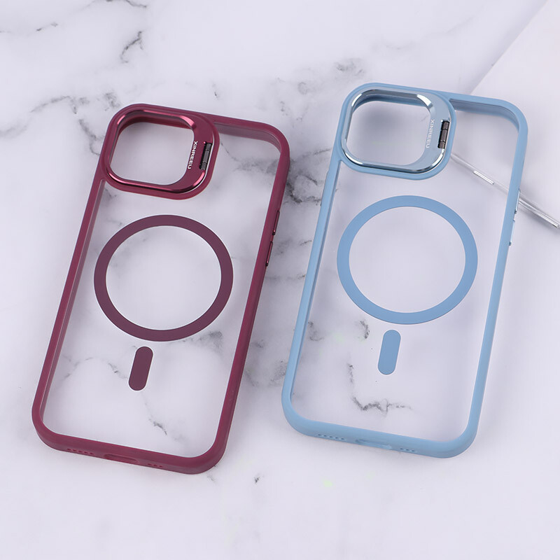 قاب PC مگ سیف استندشو با محافظ لنز رینگی آیفون iPhone 12 / 12 Pro