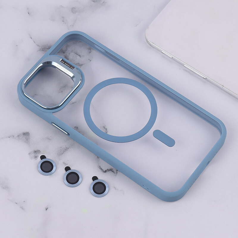 قاب PC مگ سیف استندشو با محافظ لنز رینگی آیفون iPhone 12 / 12 Pro