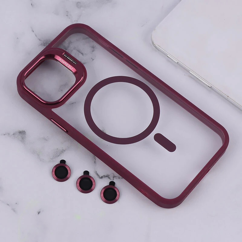 قاب PC مگ سیف استندشو با محافظ لنز رینگی آیفون iPhone 12 / 12 Pro