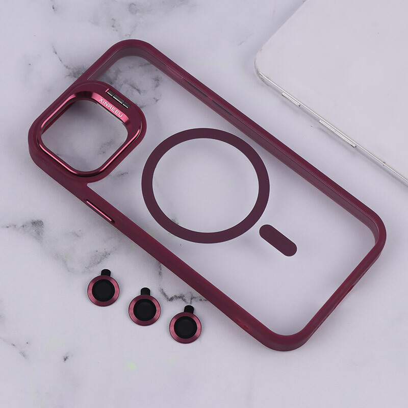 قاب PC مگ سیف استندشو با محافظ لنز رینگی آیفون iPhone 12 / 12 Pro