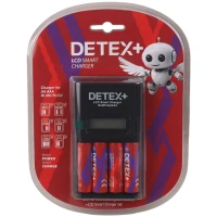 شارژر باتری Detex+ C-04 + چهار باتری شارژی قلمی